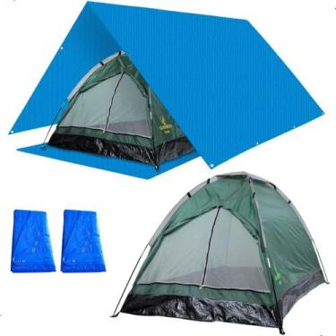 Imagem de Kit Barraca Camping 3 Pessoas Ntk + 2 Lonas 3x3 Metros Toldo - Nautika