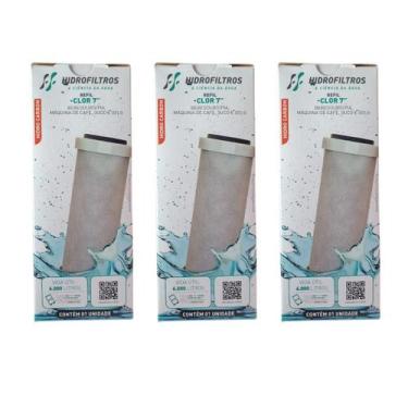 Imagem de Kit 03 Un Refil Filtro Carvão Ativado Clor 7 Hidrofiltros