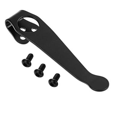 Imagem de Clipe de bolso de transporte profundo aprimorado para facas Spyderco C81 C10 C11, estrutura de titânio premium, vários modelos suportados, completo com parafusos de pressão, design preto elegante