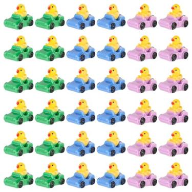 Imagem de 36 unidades Patitos de resina Jeep, mini pato de resina pato em miniatura divertidos pato pequeno brinquedo para escola de artesanato casa de bonecas jardim de Natal decoração (3 cores)