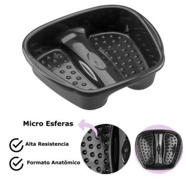 Imagem de Bacia Para Pés Pedicure Profissional Grande Multiuso Relaxamento Preta