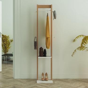 Imagem de Cabideiro Grande 1 Arara 2 Prateleiras 4 Ganchos AZ1019