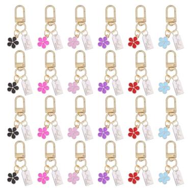 Imagem de FREEBLOSS 24 peças chaveiros de flores lindos chaveiros para mulheres chaveiro pingente bolsa acessórios berloques de bolsa encantos para decoração de capa de fone de ouvido, Multicor, 2''