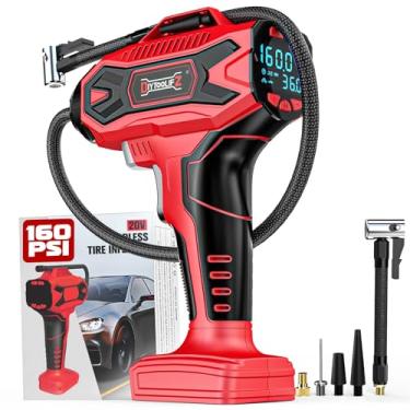 Imagem de DIYtoolifz Inflador de pneu sem fio 160PSI compatível com bateria Milwaukee 18V, compressor de ar portátil para automóveis, motocicletas, bicicletas, bomba de ar de carro com desligamento automático