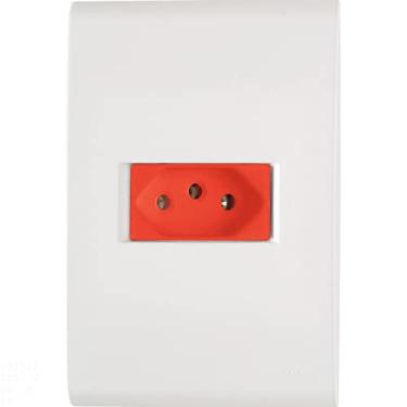 Imagem de Tramontina Conjunto 4x2 com 1 Tomada 2P+T Liz 20 A 250 V Branco e Vermelho