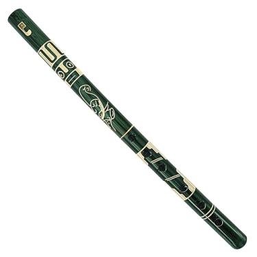 Imagem de Mia Jewel Shop - Flauta de madeira de bambu colorida feita à mão | Padrão de natureza tribal | Gravador nativo para iniciantes, amantes de meditação e música (verde)