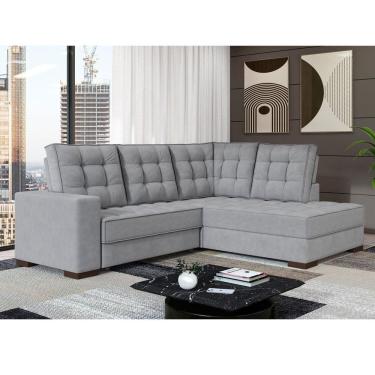 Imagem de Sofá Canto Retrátil e Reclinável Munique Tamanho 220cm X 175 Cm Cinza