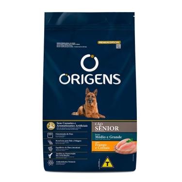 Imagem de Ração Origens Cães Sênior Frango e Cereais Raças Médias e Grande - 15kg