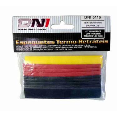 Imagem de Kit 10 Tubo Isolante Espaguete Termoretrátil 10mm Dni5110