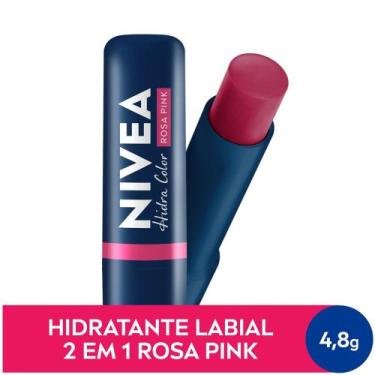 Imagem de NIVEA Hidratante Labial Hidra Color 2 em 1 Rosa Pink 4,8g, Rosa Pink