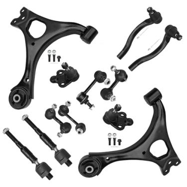 Imagem de KRGUOD Kit De Suspensão Do Braço Controle Inferior Dianteiro 12 Peças Compatível Com Honda Civic Modelo Não Si 2006 2007 2008 2009 2010 2011 Barra Estabilizadora Junta Esférica E Direção K620382 K62