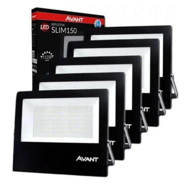 Imagem de Refletor Led Avant 150W 6500k Bivolt Preto 5 Unidades