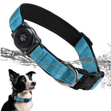 Imagem de Coleira para cães Furrigo Upgrade AirTag Holder impermeável azul XL