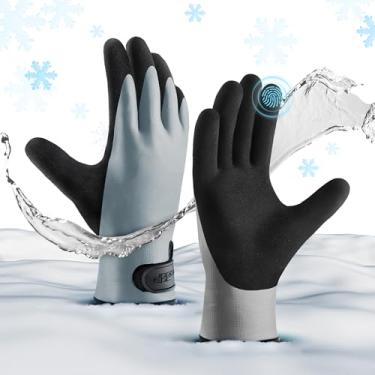 Imagem de COOLJOB Luvas De Inverno 100% Impermeáveis Para Freezer Para Trabalho, Jardinagem, Pesca, Construção, Borracha Totalmente Revestida Para Refrigeração Interna E Externa, Armazém, Casa Fria, Cinza Gra