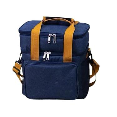 Imagem de Bolsa Termica Grande Capacidade Lancheira Expansível Com Dupla Camada(azul ld004)