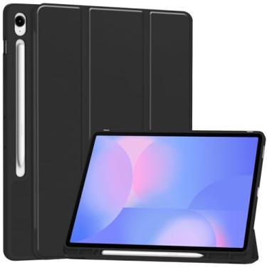 Imagem de DWaybox Capa para Samsung Galaxy Tab S10 FE Plus 13,1 polegadas 2025 modelo X620/X626B - Capa inteligente de TPU fosco com compartimento para lápis integrado, suporte ajustável e proteção à prova de