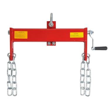 Imagem de WINMAX TOOLS AUTOMOTIVE Nivelador de carga de motor de 1,814 kg Shop Crane Cherry Picker com 2 correntes, talha de corrente de aço para até 2 toneladas