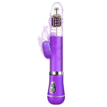 Imagem de Vibrador Ponto G Borboleta 9 Vibrações 6 Modos De Vai E Vem E Rotação Orgasmo Duplo Estimulação Precisa [ROXO]