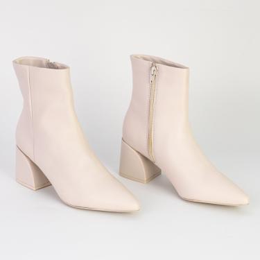 Imagem de Bota Via Uno Feminina Salto Curto Bico Fino com Zíper  feminino