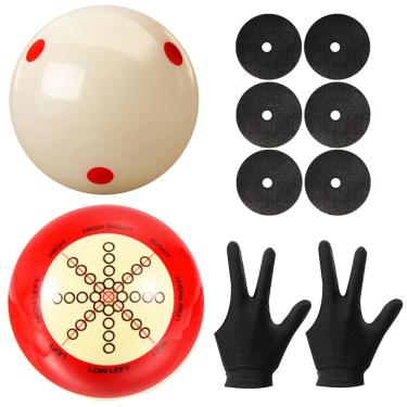 Imagem de Bola de treino de bilhar Hordolry com pontos + 2 bolas de sinuca