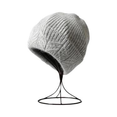 Imagem de Gorro de Inverno Unissex de Caxemira com Lurex e Lantejoulas - Quente 