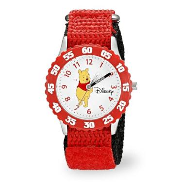 Imagem de Disney Relógio infantil bisel de aço inoxidável Time Teacher analógico com pulseira de nylon, Branco, NO SIZE, Relógios Infantis