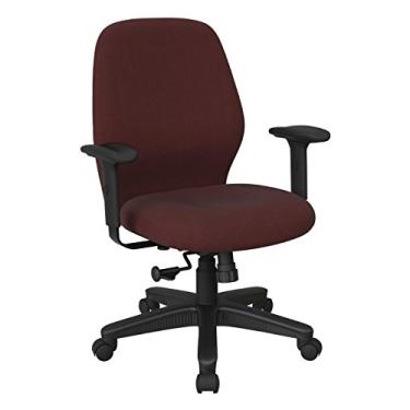 Imagem de Office Star Cadeira de mesa ergonômica para escritório no meio das costas com controle de inclinação sincronizada 2 a 1 e braços acolchoados macios ajustáveis, tecido vinho ícone