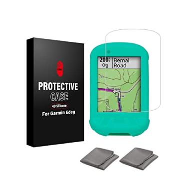 Imagem de CNC Capa para Garmin Edge 530 830 capa protetora de silicone, vidro temperado para Garmin Edge 530 830 filme anti-riscos alta definição cobertura total, preto/vermelho/laranja/azul