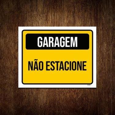 Imagem de Placa Sinalização Garagem Não Estacione 18x23cm 5un - Sinalizo.Com