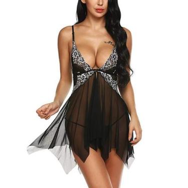Imagem de Conjunto de Lingerie Transparentes ElaShopp, Preto
