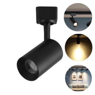 Imagem de Spot Lâmpada Luminaria LED Para Trilho 7W Direcionável Bivolt Iluminaç
