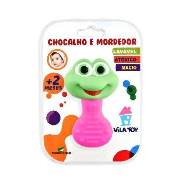 Imagem de Mordedor e Chocalho Vila Toy Sapo - Rosa