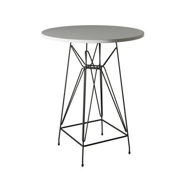 Imagem de Mesa Bistrô Alta 60Cm Branca Base Ferro Preto Cor: Branco