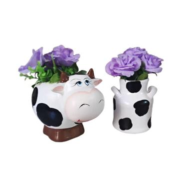 Imagem de Vaso Jardim Cachepo Vaca Leiteira Cerâmica 5,5 Cm Diâmetro