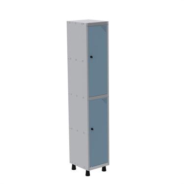 Imagem de Roupeiro Em Aço Mt 1v 2 Portas - Pitâo Com Prateleira Interna Cinza-azul Dali