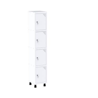 Imagem de Roupeiro Em Aço Mt 1v 4 Portas - Fechadura Branco