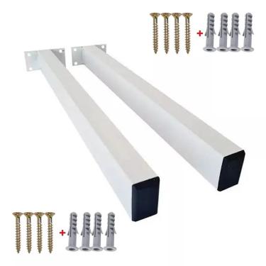 Imagem de Kit Suportes Parafusos Pia Balcão Bancada Mao Francesa 50cm