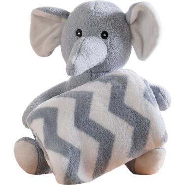 Imagem de Bichinho De Pelúcia Floresta New Com Manta Bebê 100x75cm Elefante