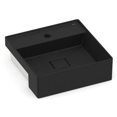 Imagem de Cuba De Semi Encaixe 400cm X 400cm Com Mesa T10 Terra Roca Matte Black