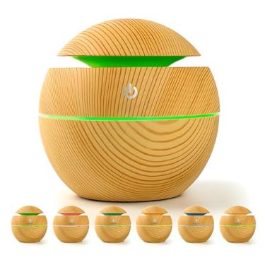 Imagem de Difusor de Aromas e Umidificador Ultrassônico Purificador de Ar Aromaterapia Ionizador LED 7 Cores Desligamento Automático