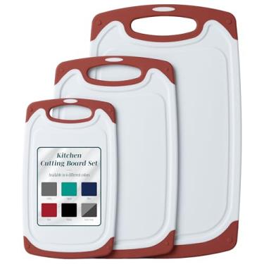 Imagem de Tábuas de corte para cozinha – Tábua de cortar sem BPA – Diferentes tamanhos e alças antiderrapantes – Conjunto de tábuas de corte grande reversível – Presentes exclusivos para cozinheiros que têm