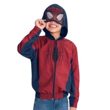 Imagem de Jaqueta Infantil Menino Zíper e Capuz com Punho Homem-Aranha Brandili-Masculino