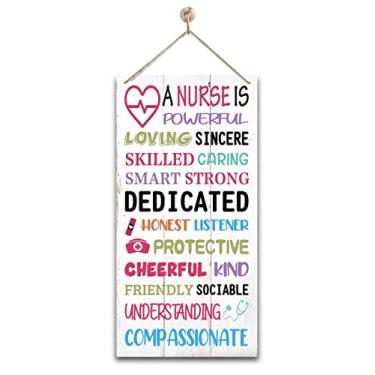 Imagem de Gkwa Decoração De Placa Suspensa Para Consultório Enfermagem - Paredes Rústicas, Motivacional, Presente Formatura, Colorida