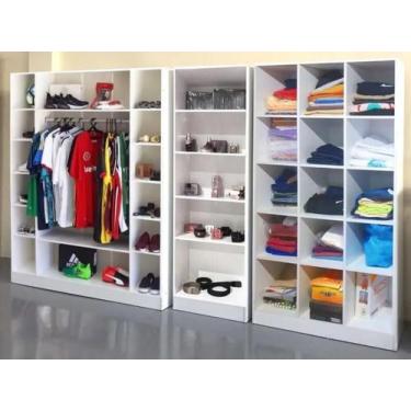 Imagem de Expositor Colméia Cabideiro Nichos 3 Peças Loja Roupas - ATACADÃO RODR