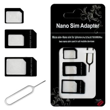 Imagem de Granvela Adaptadores De Cartão Sim, Kit Conversor 4 Em 1 Nano/Micro/Padrão Com Pino Ejeção Bandeja Para Iphone, Smartphones Android E Dispositivos Ponto Acesso Mifi - Pacote