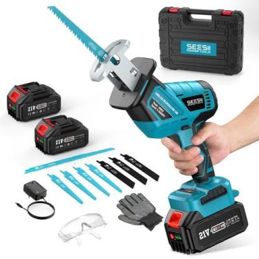 Imagem de Serra recíproca Seesii Cordless 3500 RPM 200 W com 2x 4,0 Ah