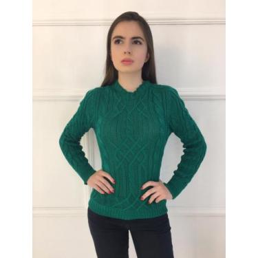 Imagem de Blusa feminina tricot inverno -1149 mimo malhas, Verde, P