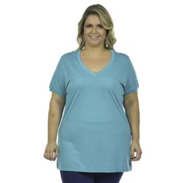 Imagem de Blusa plus size malha fria z - Fenomenal, Verde euforia, 52