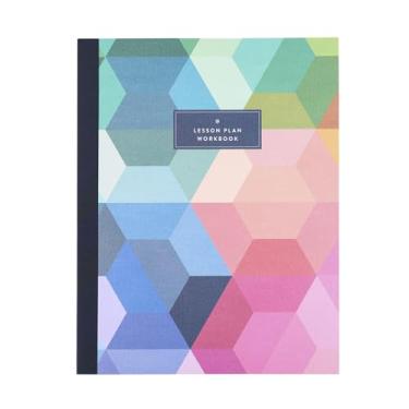 Imagem de Erin Condren Caderno de exercícios para professores, planejador de professores, caderno de planejamento de aulas, caderno leve e plano de estilo japonês, capas elegantes de textura de linho hexagonal