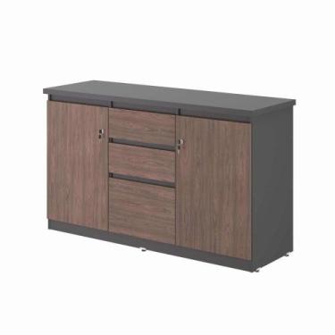 Imagem de Armario Baixo com Gaveteiro Retan Freijo Preto - CASA H